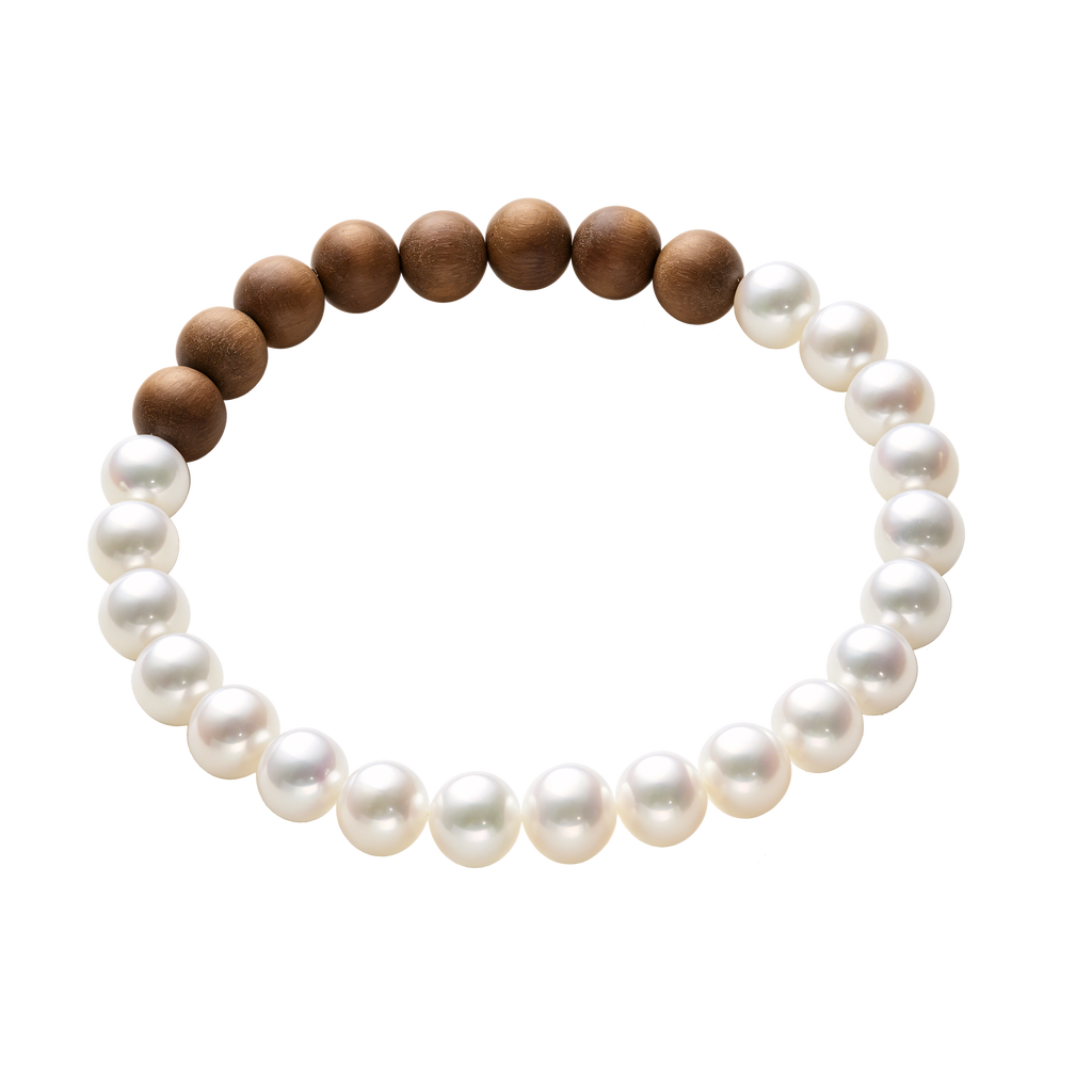 Yin and Yang | Pearl & Sandalwood Bracelet | Pure and Natural Fragrance