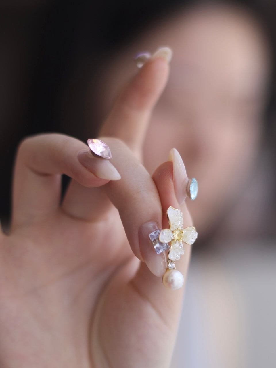 VeraPearl NewYork | PetalTalk | Natural Pearls and Crystal Earrings