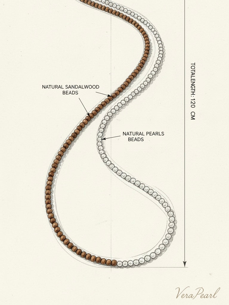 Wĕn | The Sandalwood & Pearl Necklace & bracelet