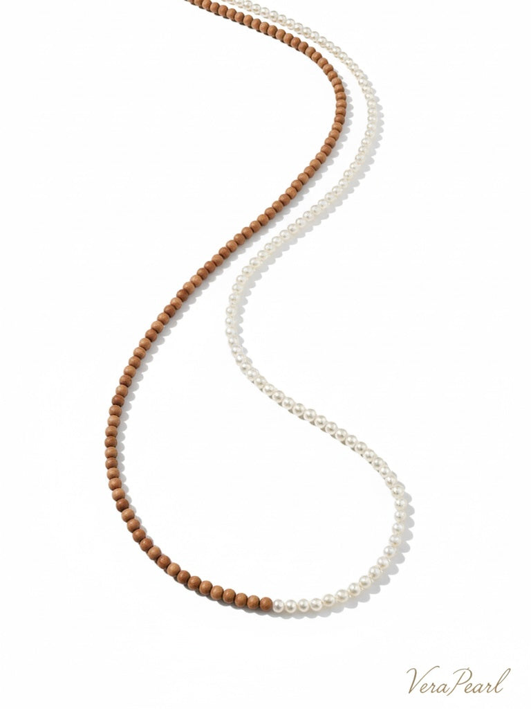 VeraPearl NewYork | Wĕn · The Sandalwood & Pearl Necklace & bracelet
