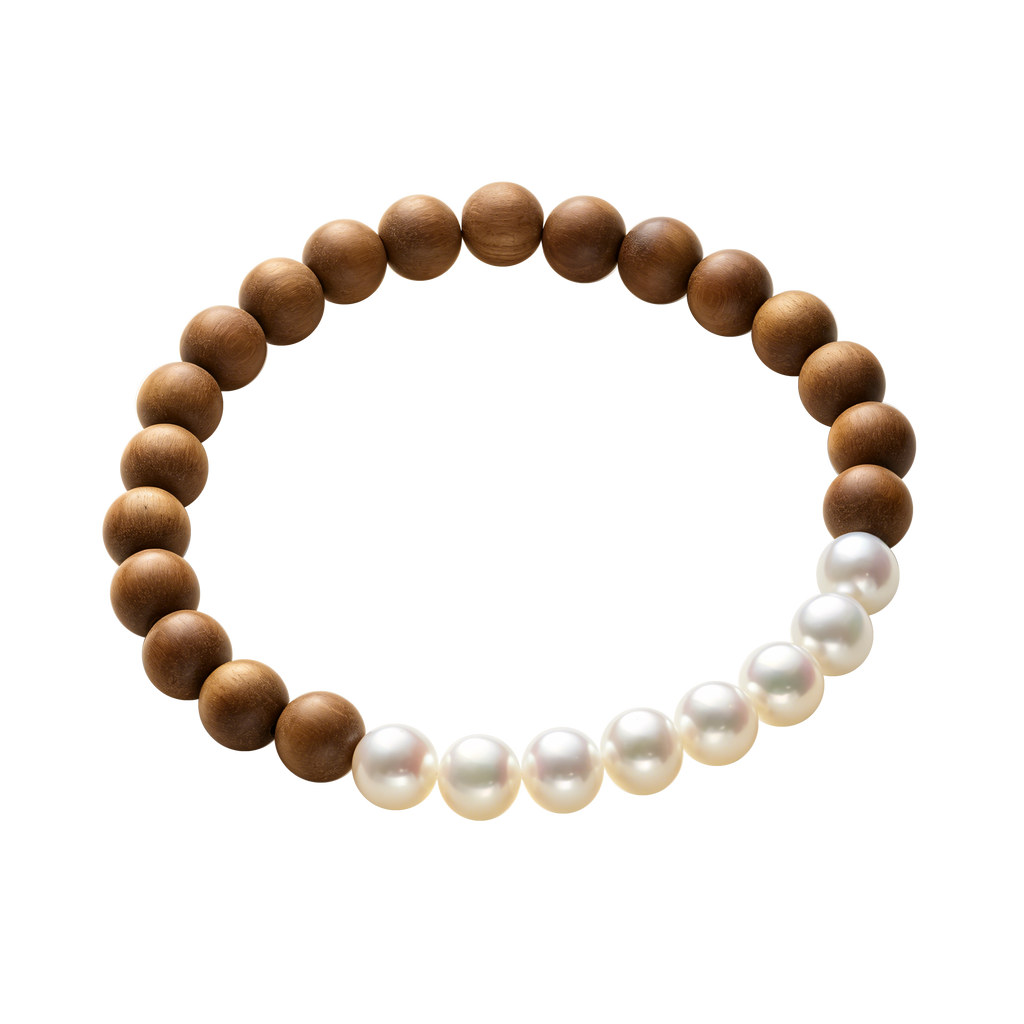 Yin and Yang | Pearl & Sandalwood Bracelet | Pure and Natural Fragrance