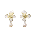 PetalTalk | Natural Pearls and Crystal Earrings