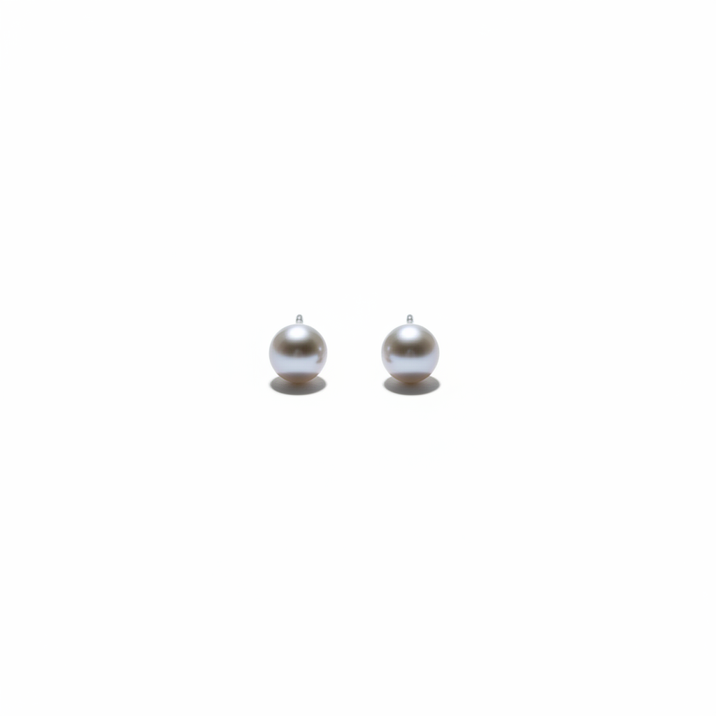 VeraPearl NewYork| Natural Silver Blue Akoya Pearl Studs| まだま Earrings